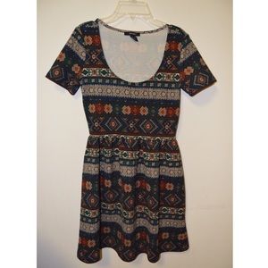 Fall Printed Babydoll Dress